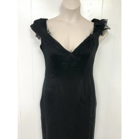 Maria Grachvogel Made in England Lace Trim Black Mesh Dress 12 - Picture 4 of 6